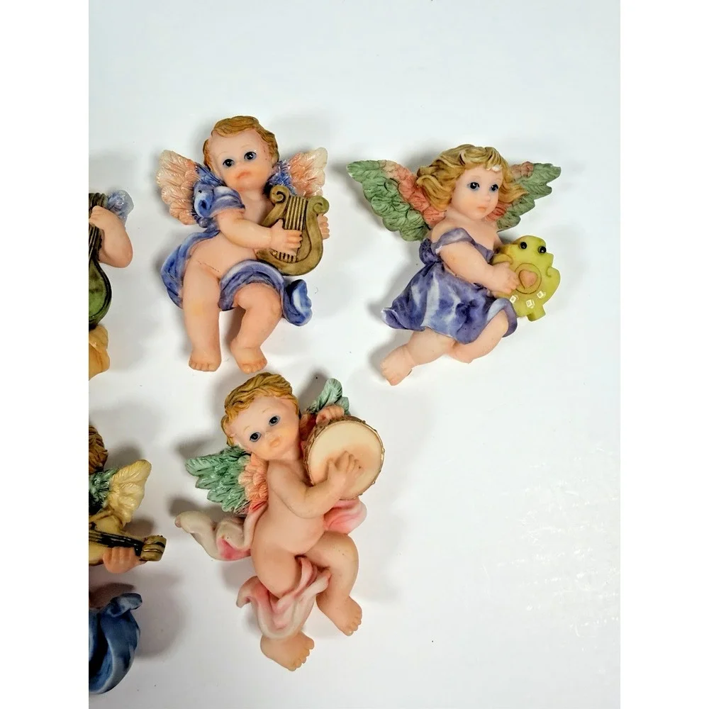 Vintage Baby Angel Cherub Fridge Magnets Lot of 7 READ